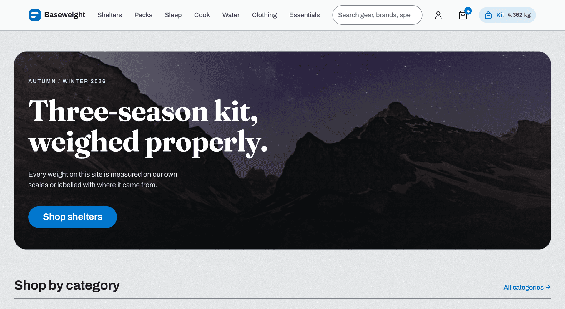 Baseweight, website