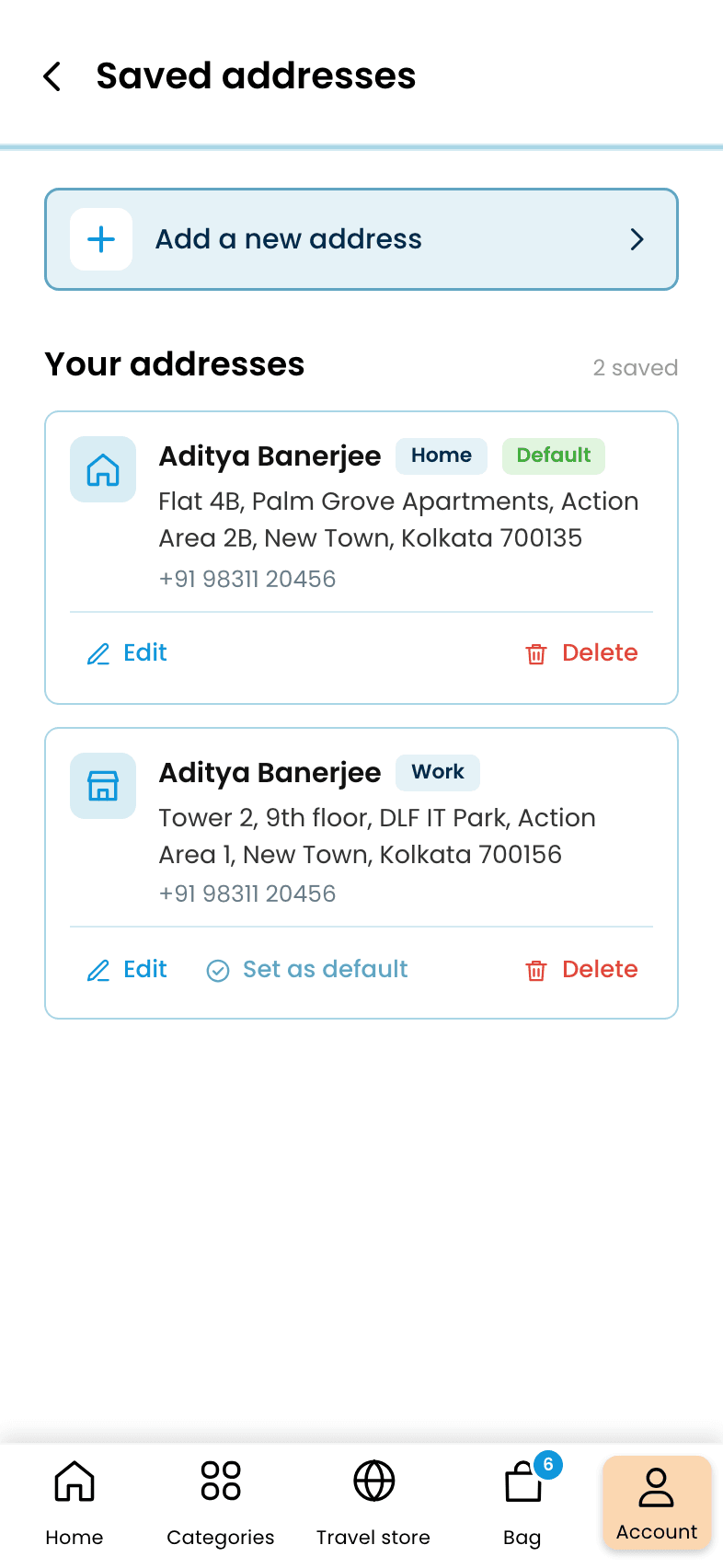 Decathlon: App Redesign, Addresses