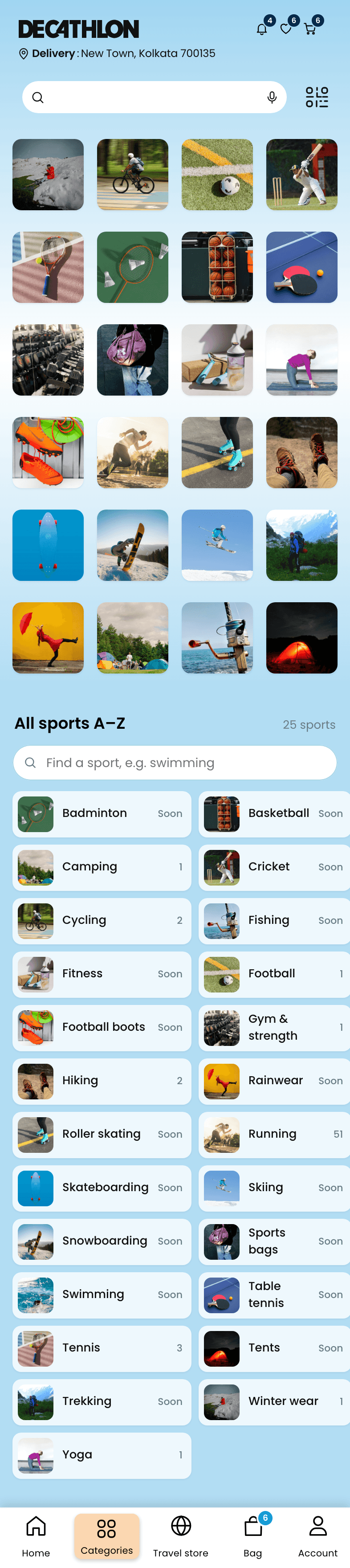 Decathlon: App Redesign, Categories