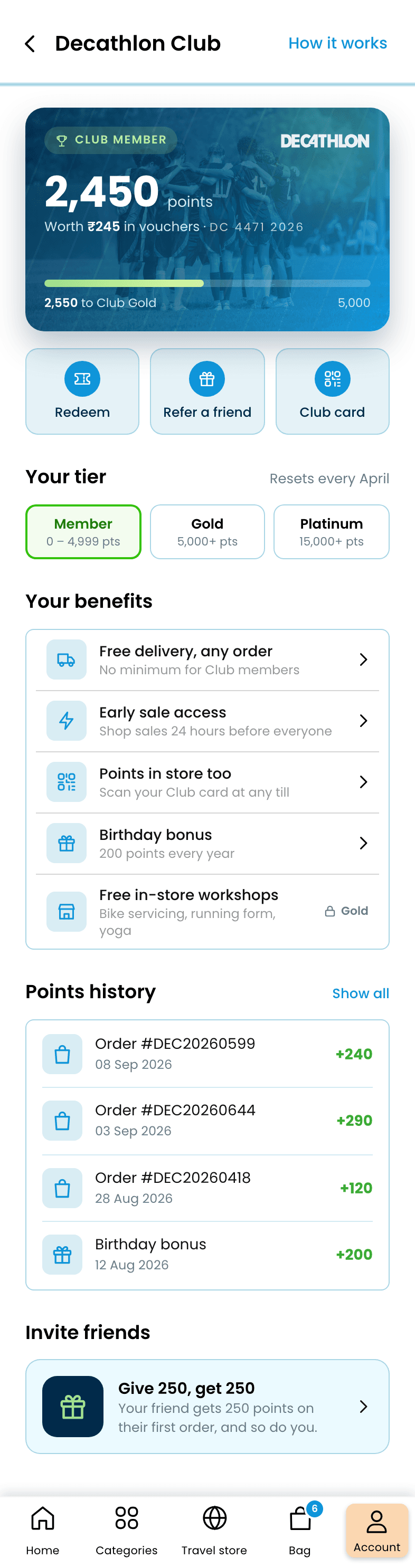 Decathlon: App Redesign, Decathlon Club