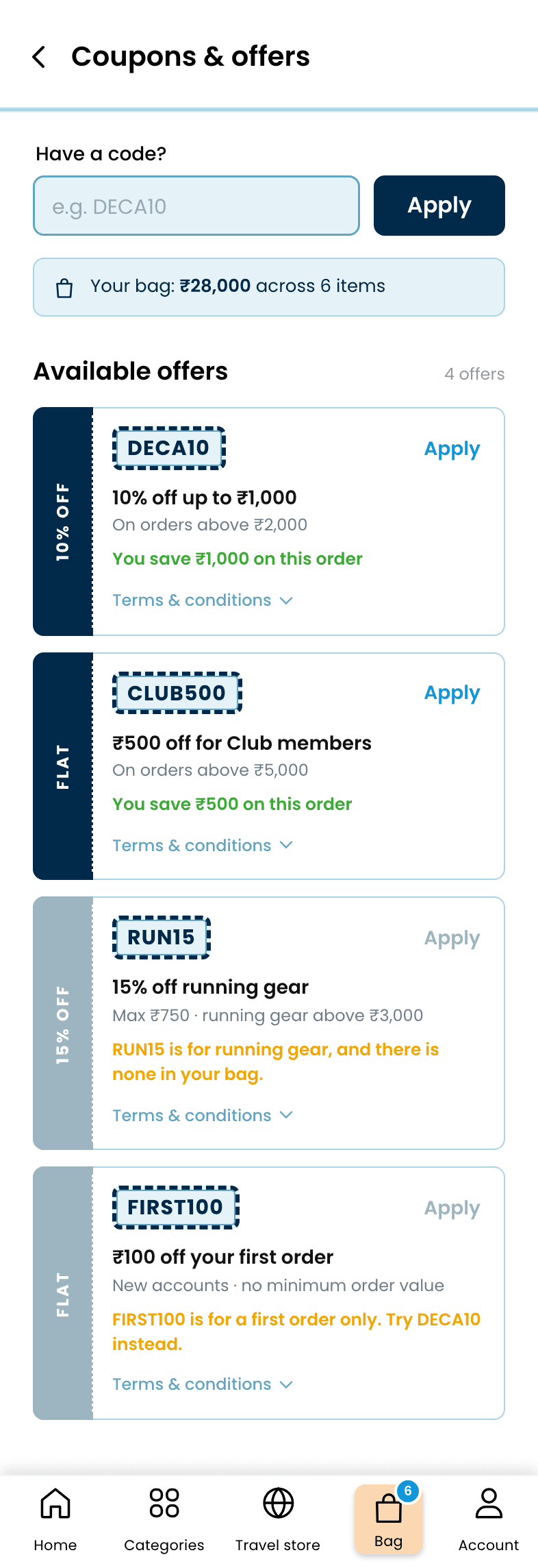 Decathlon: App Redesign, Offers