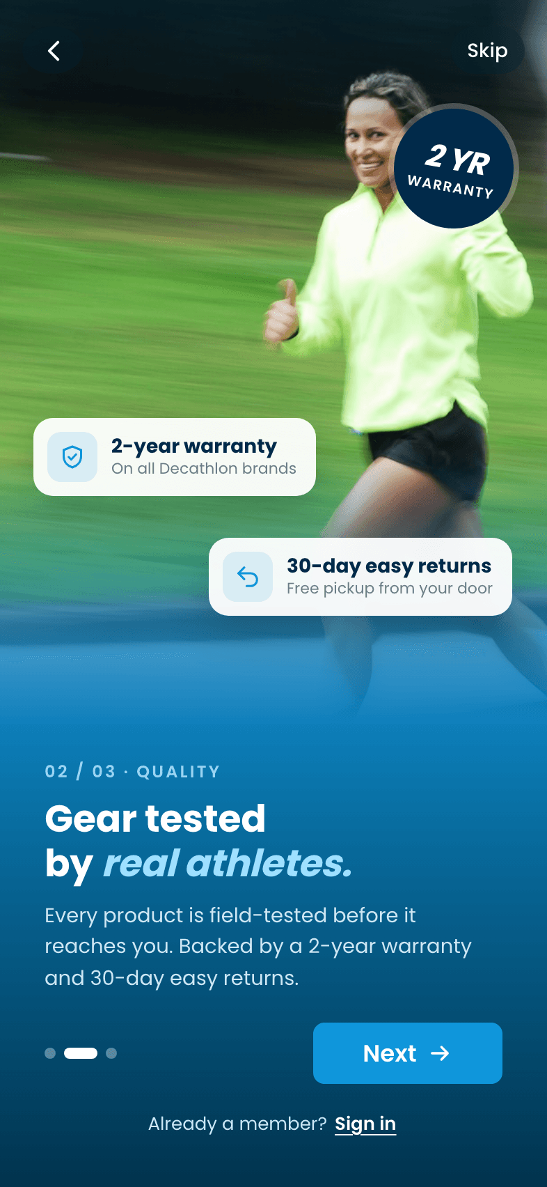Decathlon: App Redesign, Tested gear