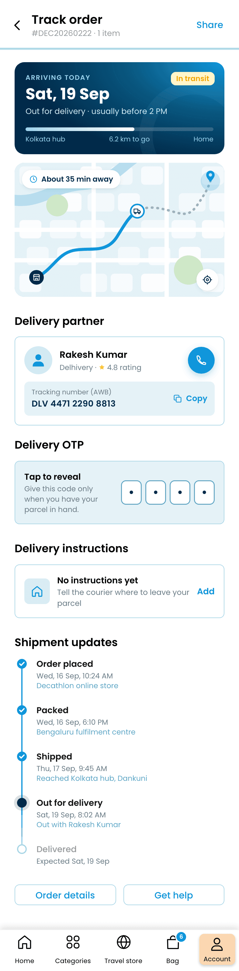 Decathlon: App Redesign, Tracking