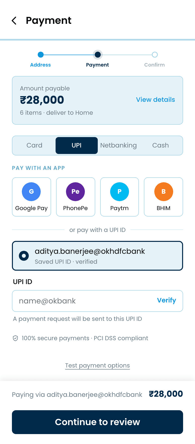 Decathlon: App Redesign, Step 2: Payment