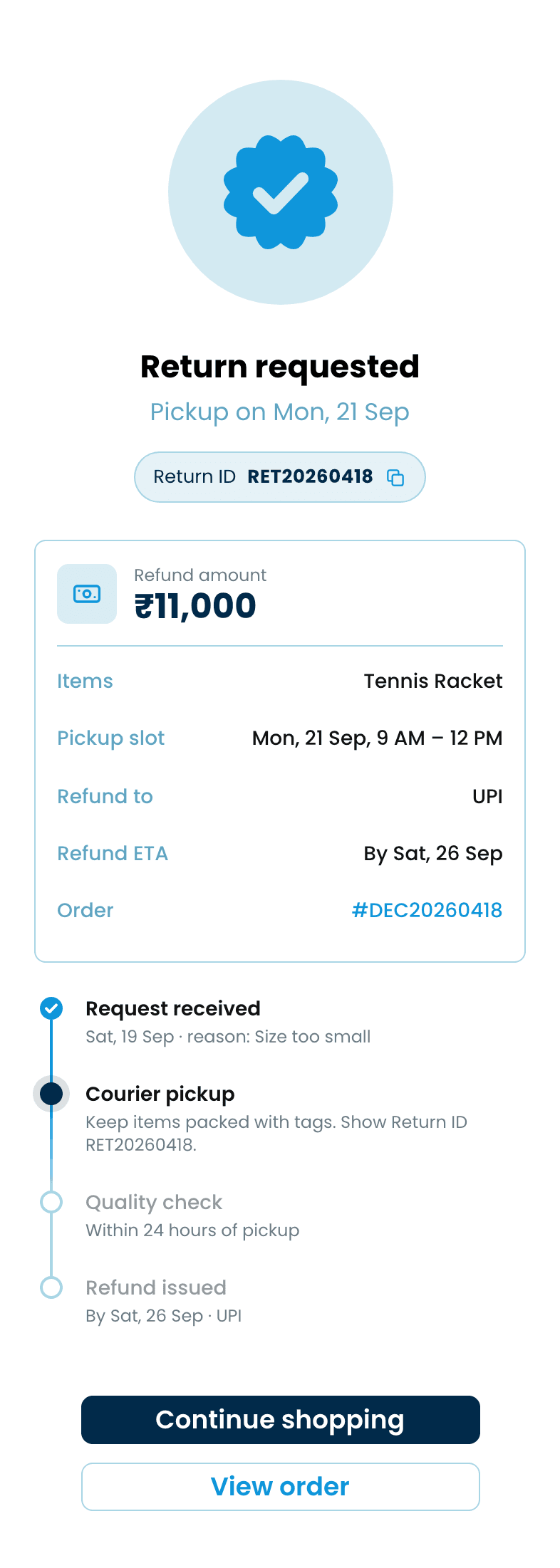 Decathlon: App Redesign, Return requested