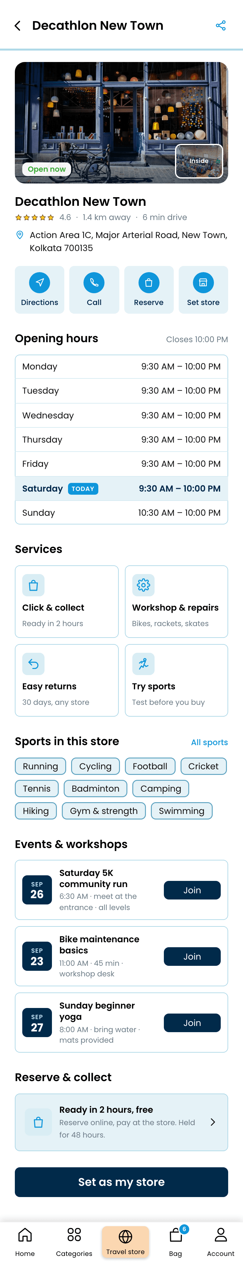 Decathlon: App Redesign, Store