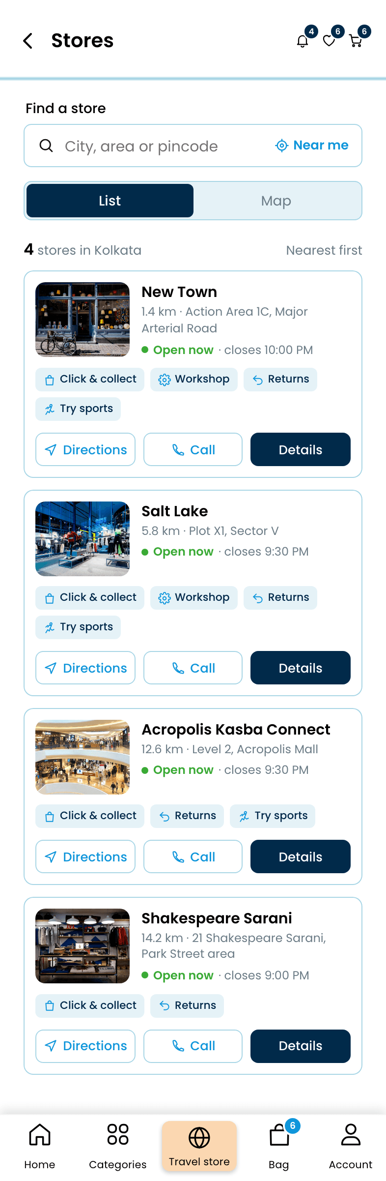 Decathlon: App Redesign, Stores near you