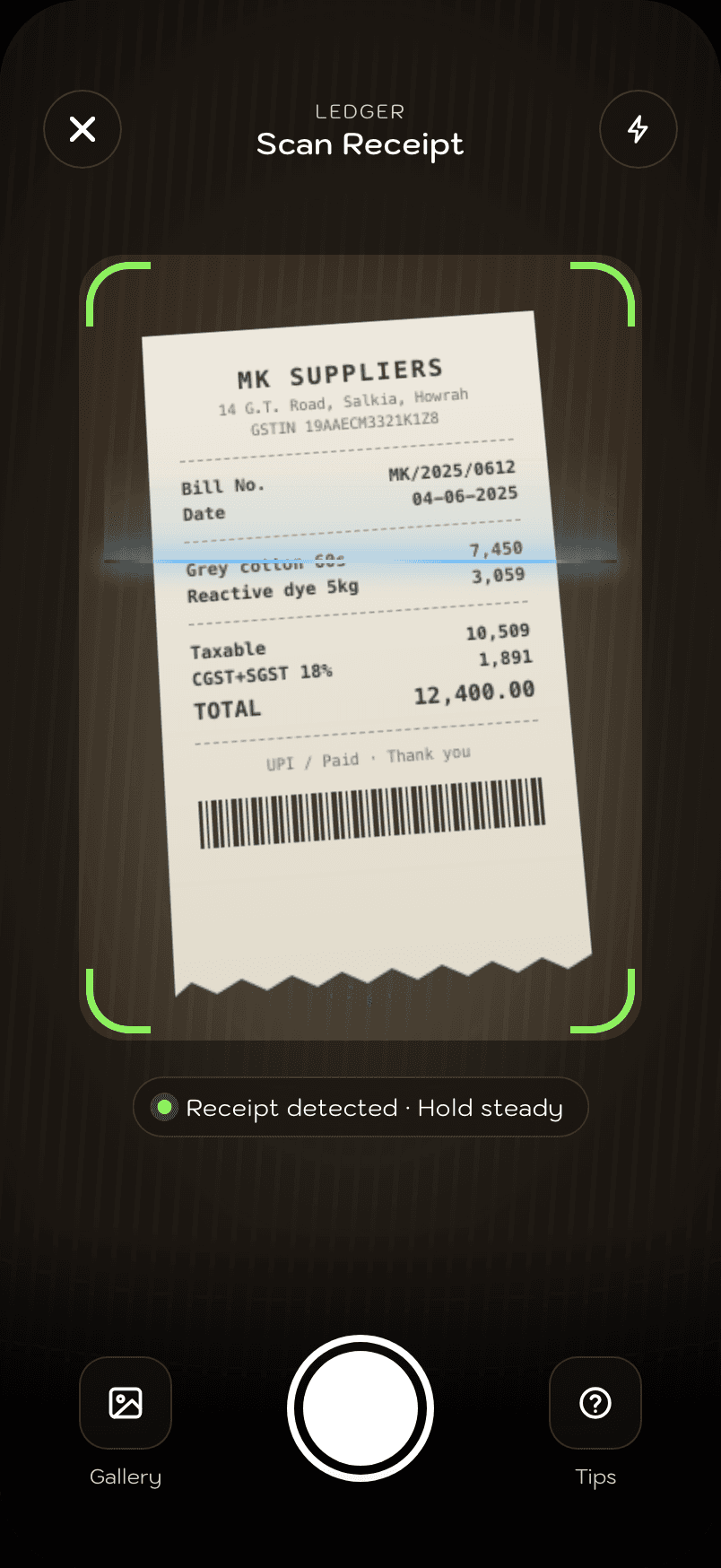 Spendee, Scan receipt