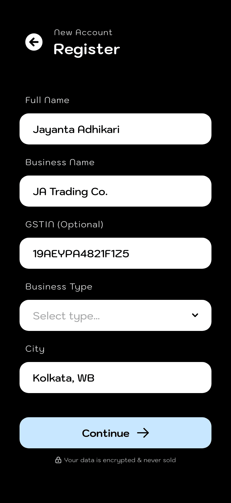 Spendee, Register + GSTIN