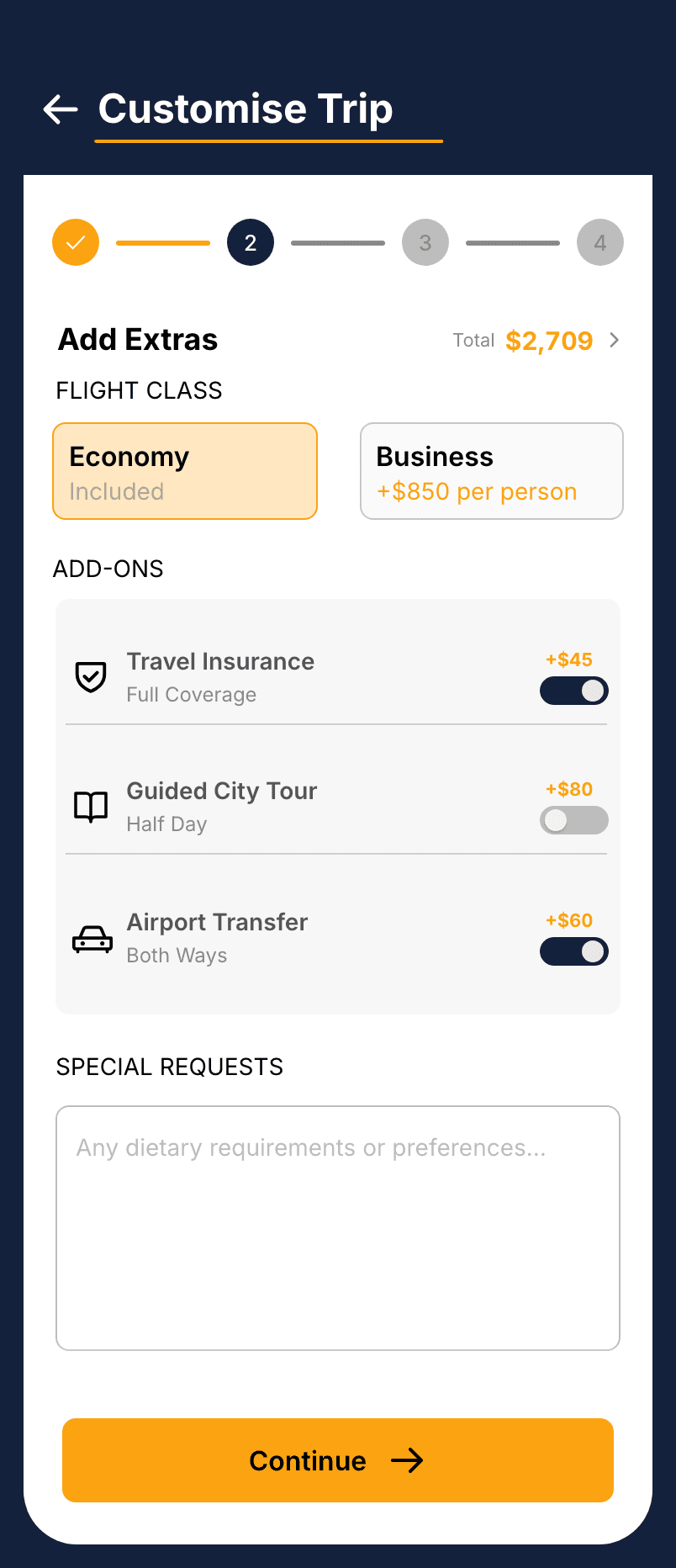 Voyager, Customise trip