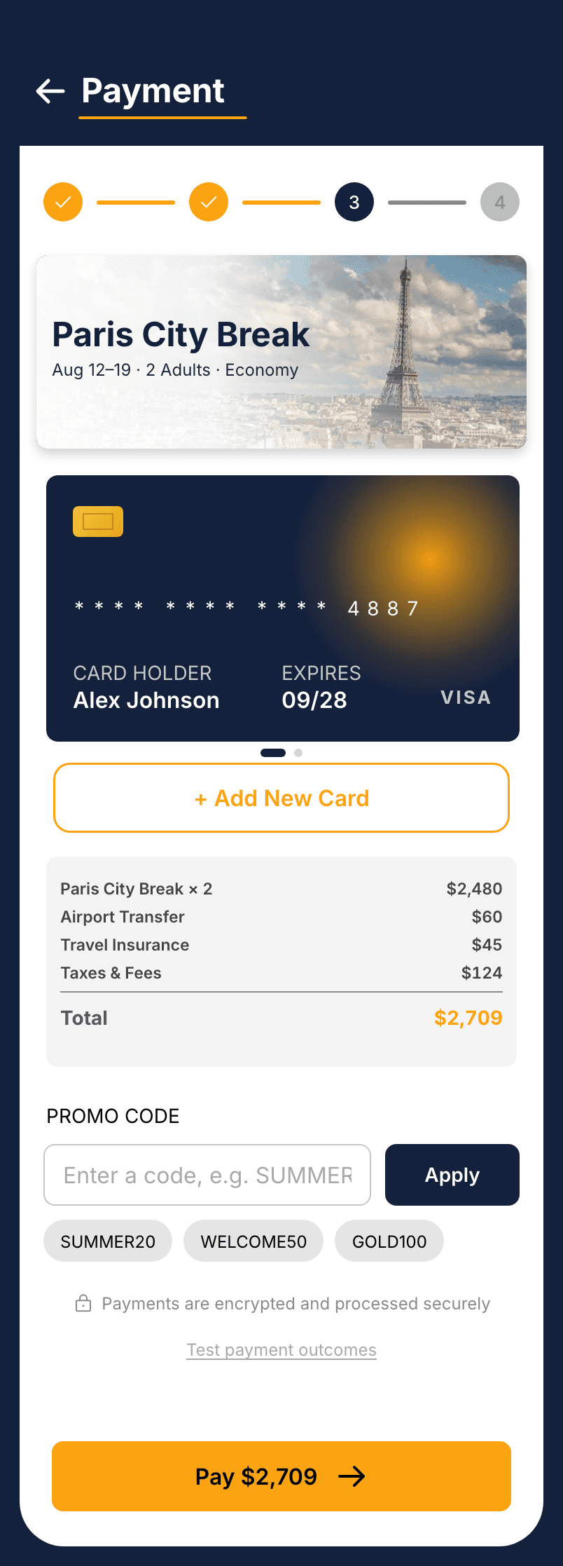 Shipped Voyager payment screen with the correct step title