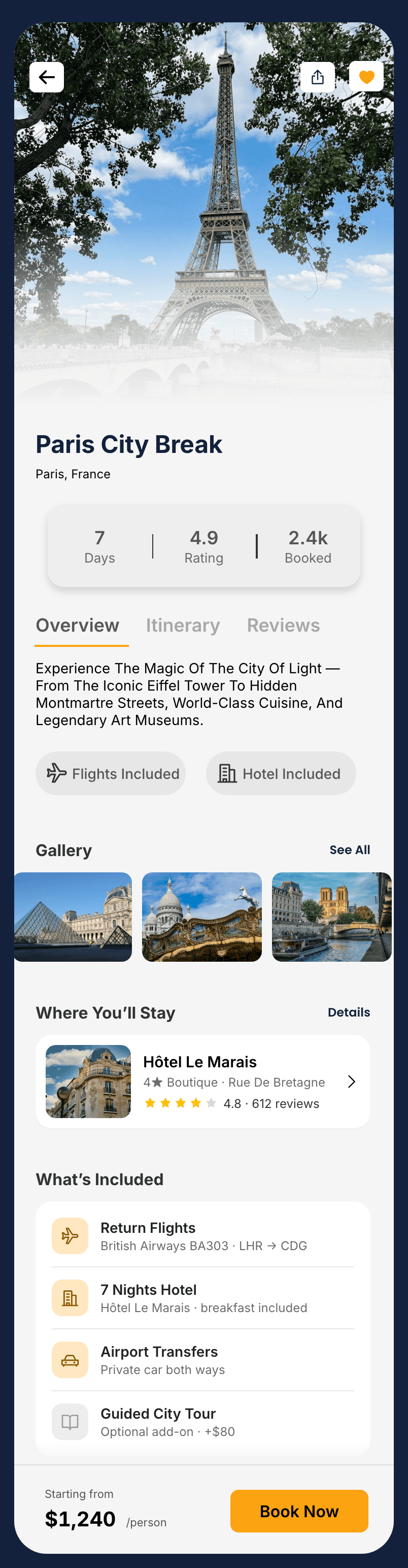 Voyager, Destination detail