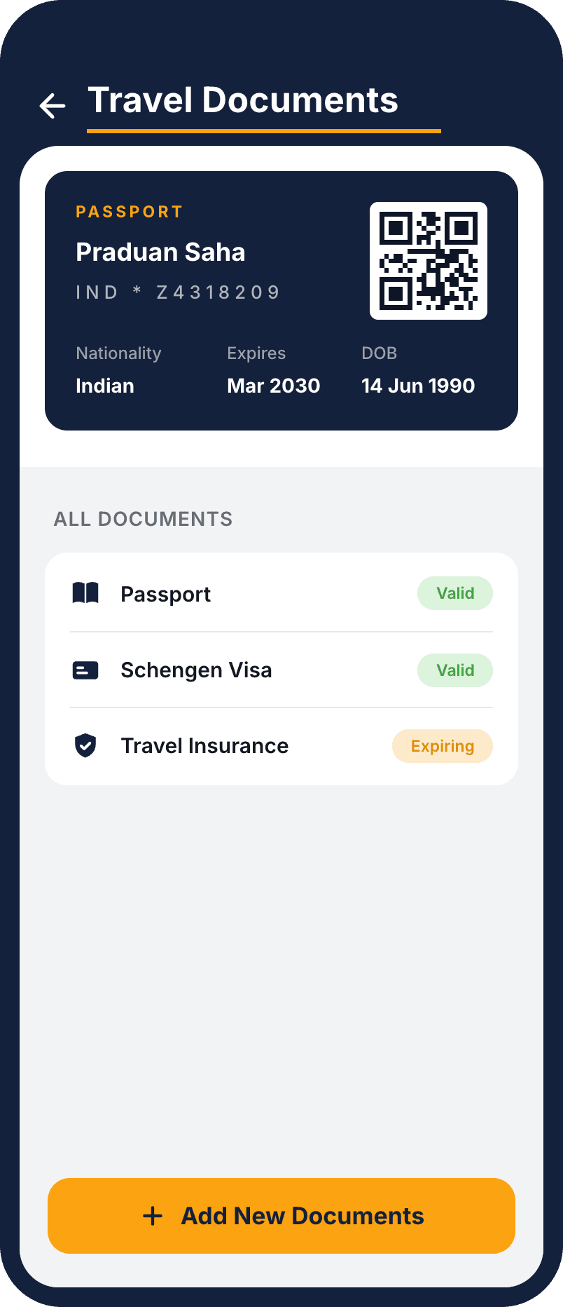 Voyager, Travel documents