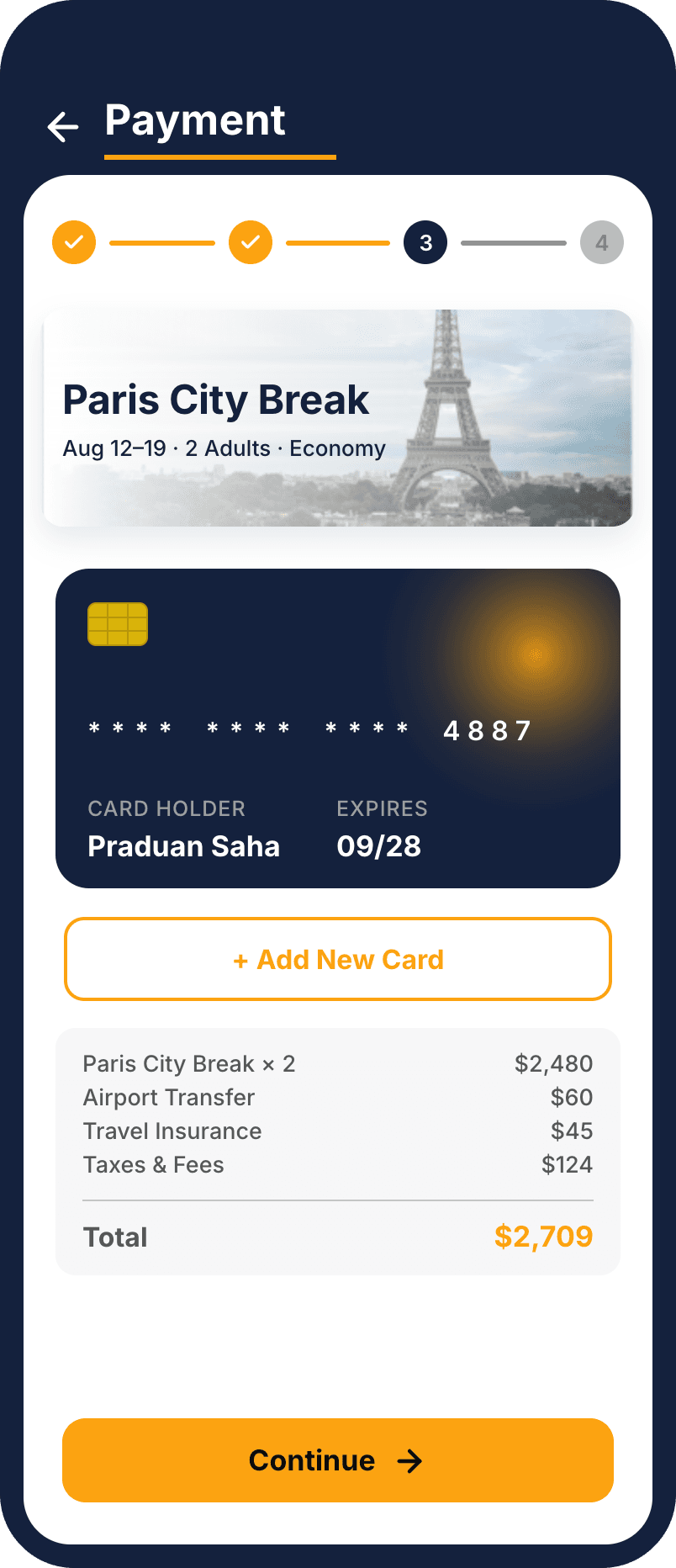 Shipped Voyager payment screen with the correct step title