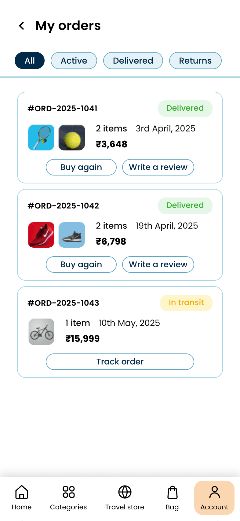 Decathlon: App Redesign, Orders