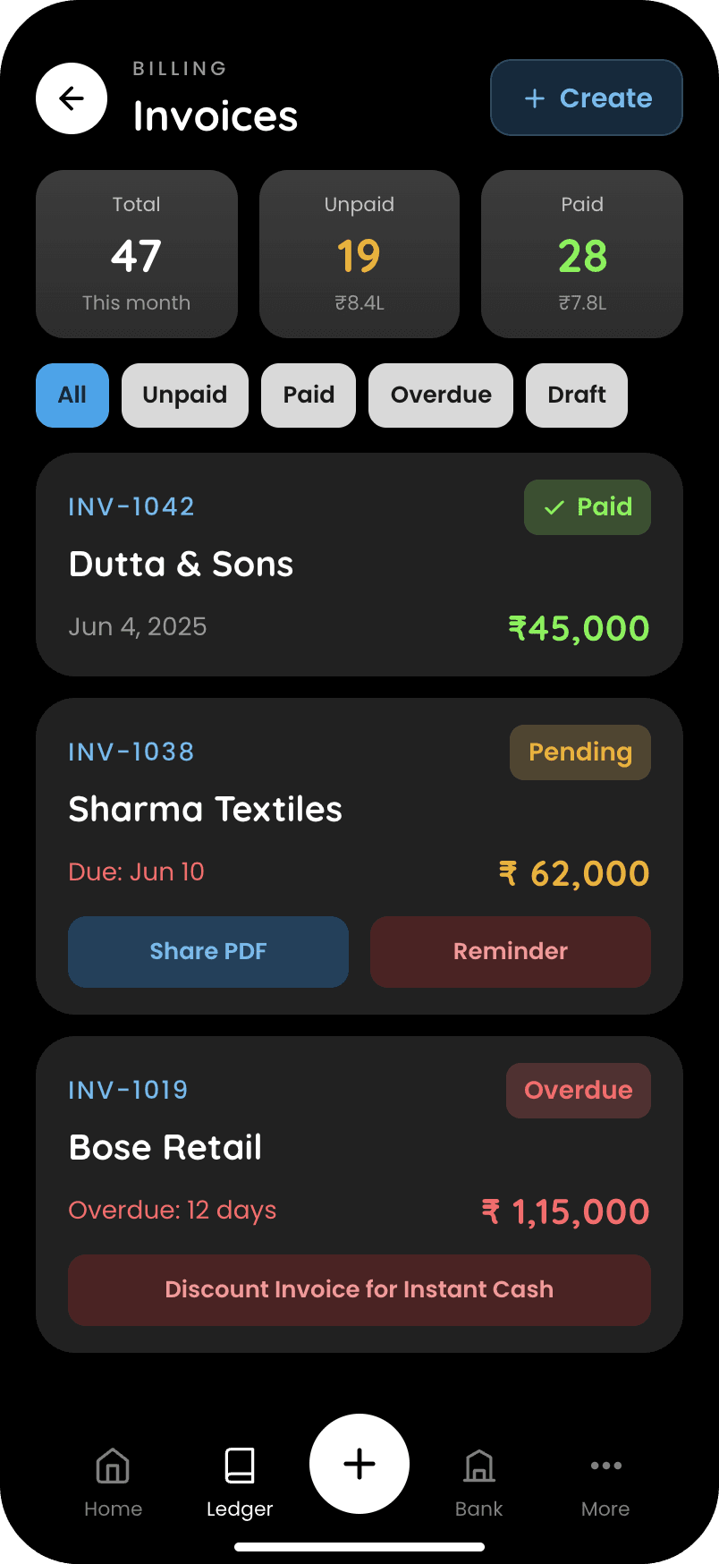 Spendee, Invoices